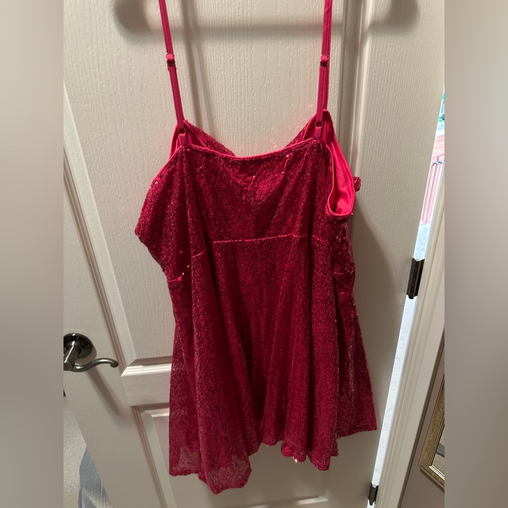 Cider Red Sequin Slip Dress - Picture 2 of 3